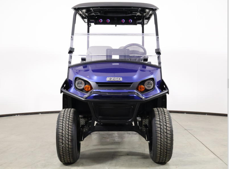 2026 E-Z-GO® Express 4 XTL Electric Blue 13.5 HP EFI Gas Lifted Golf Cart