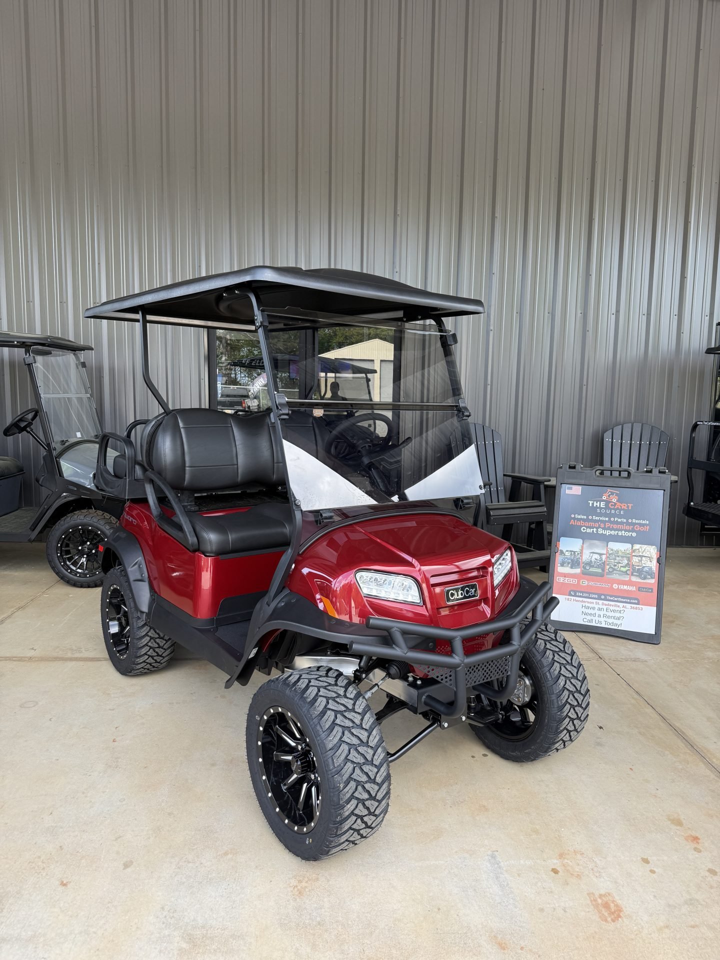 2027 Club Car Onward Lifted 4-Passenger Gas Golf Cart | Red