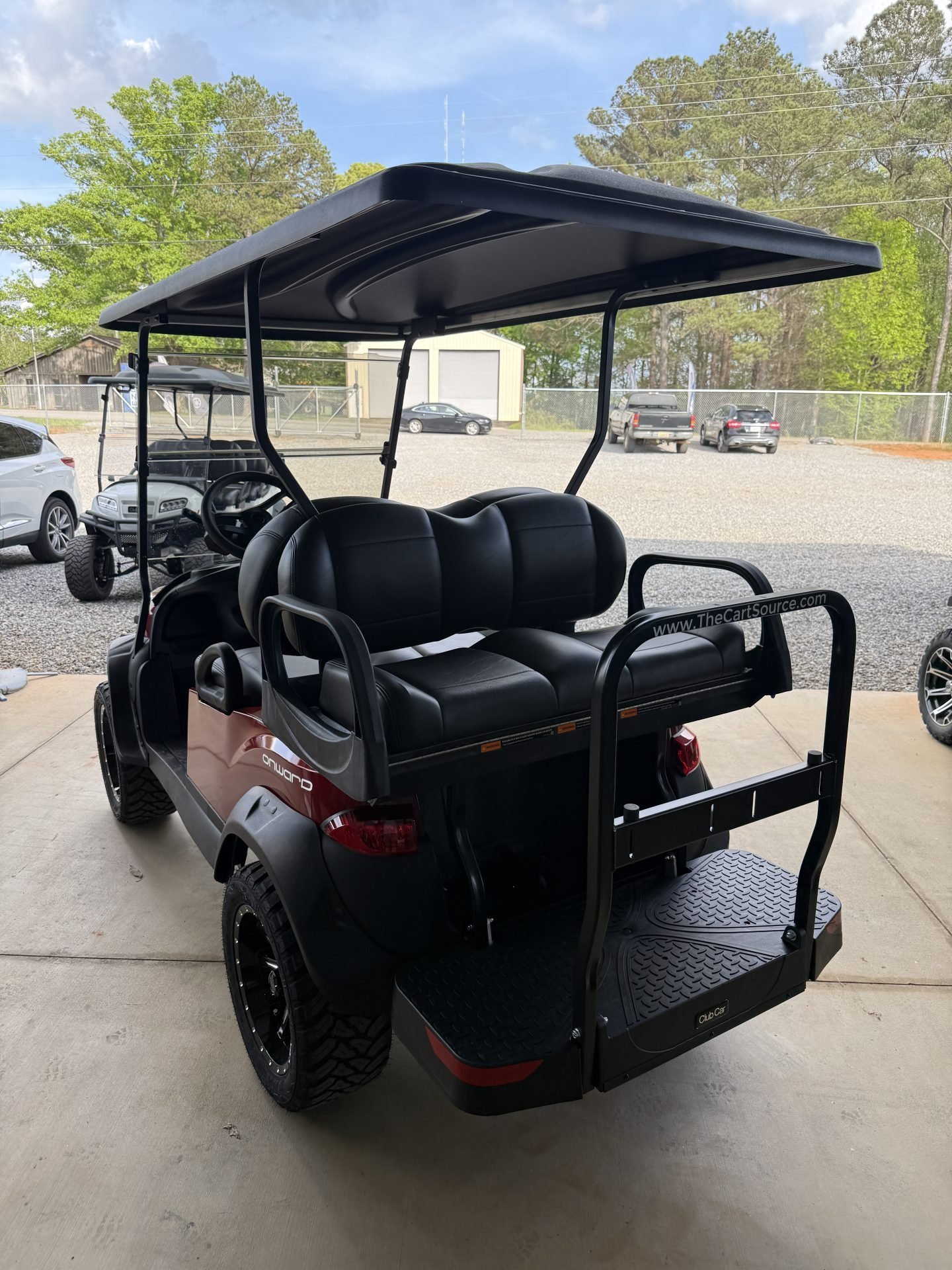 2027 Club Car Onward Lifted 4-Passenger Gas Golf Cart | Red - Image 7