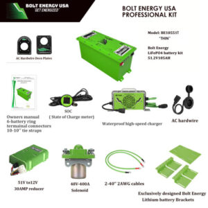 Alternative view of 105AH 51 Volt Professional Kit BE10551T “THIN” “HIGH OUTPUT GOLF CART LITHIUM BATTERIES”