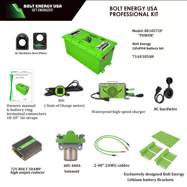 105AH 72 Volt Professional Kit BE10572P “POWER” “HIGH OUTPUT GOLF CART LITHIUM BATTERIES” - Image 2