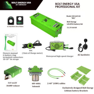 Alternative view of 160AH 51 Volt Professional Kit BE16051B “BIG” “HIGH OUTPUT GOLF CART LITHIUM BATTERIES”