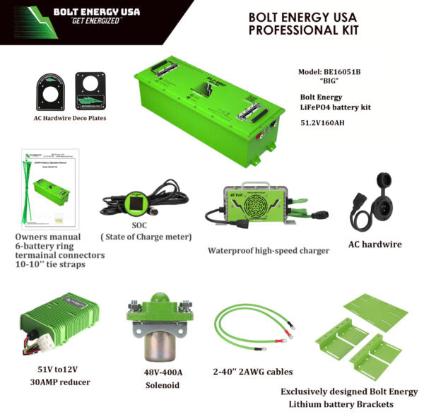 160AH 51 Volt Professional Kit BE16051B “BIG” “HIGH OUTPUT GOLF CART LITHIUM BATTERIES” - Image 2